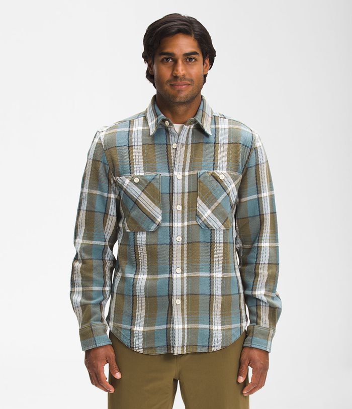 The North Face Mens Shirt Valley Twill Flannel 823XLQAKY - Blue